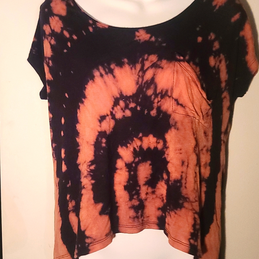 Custom Reverse Tie Dyed Tee with Back Cut Outs